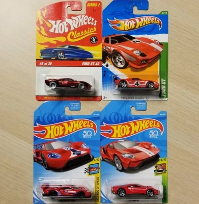 MOC Hot Wheels Ford GT Red Lot (4) Classics GT40 '16 '17 Treasure Hunt  - Image 1 of 4
