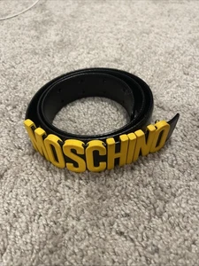MOSCHINO HERREN MILANO LOGO ECHT LEDER GÜRTEL 50 SELTEN AUTHENTISCH - Bild 1 von 4