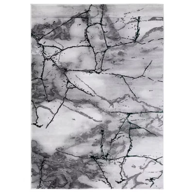 Felpudo artesanal gris/verde 2 pies X 3 pies Alfombra abstracta envejecida Foto 1 de 4