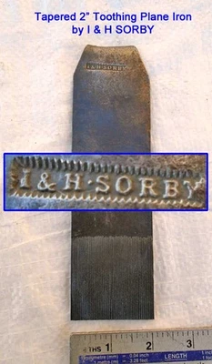 Vintage 2" Tapered Toothing Plane Iron (For Veneering) by I &H SORBY - Image 1 of 2