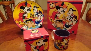 Disney LE 3000 Disneyana Convention 1993 SIGNED Mickey Band Concert MUG & PLATE - Picture 1 of 1