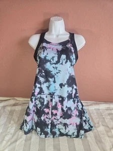 Ivivva Lululemon Girls Gain Traction Athletic Batik Print Tennis Dress Size 14 - Picture 1 of 12