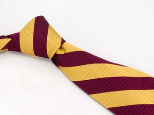 Brooks Brothers Silk Boys Tie Burgundy Gold Stripes Boys Designer Necktie USA - Picture 1 of 5