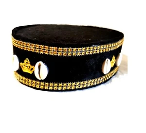 Traditional Cowrie kufi Velvet Hat cap. Wedding chief Ozo Velvet Hat Cap - Picture 1 of 3