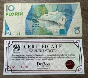 BILLETE CIRCULADO Aruba 10 Florin P-7 1990 Indian Shell Dutch World - Imagen 1 de 2