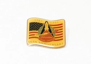 Vintage NASA Columbia Space Shuttle 10th Anniversary Enamel Pin 1981-1991 Retro - Bild 1 von 2