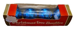 Vintage Littlewood Tree Shatterproof Christmas Baubles Blue X 4 - Picture 1 of 5