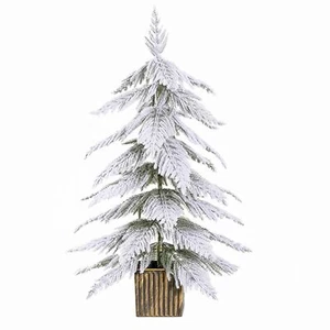 Mini Retro Tabletop Christmas Tree 17.71 Inch Artificial Snow-Flocked Christm... - Picture 1 of 6