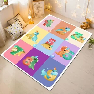 Dinosaur Number Rug,Dinosaur Rug, Kids Rug,Kids Room Decor, Minimalist Rug, - Picture 1 of 10