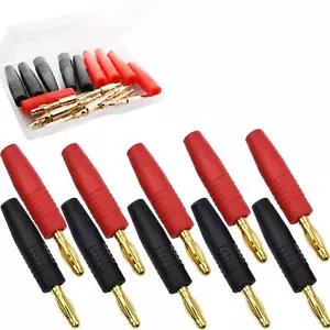 10 Stück 4 mm Bananenstecker Stecker Goldplatte Löttyp für Multimeter Test - Bild 1 von 5