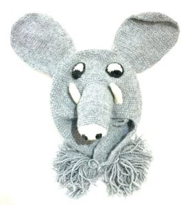  Elephant Genuine Peruvian Hand Knitted Handcrafted Hat - Picture 1 of 4