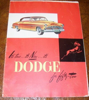 Dodge Sales Brochure Coronet Meadowbrook Wayfarer Diplomat Sierra 1952 Foto 1 de 4