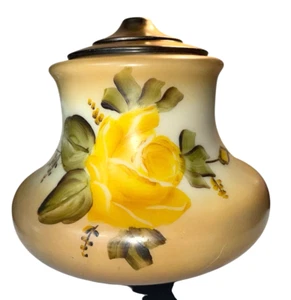 Vintage Hängelampe handbemalt Keramik und Messing Windlicht Lampe für Ersatzteile - Bild 1 von 15