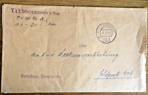 1. WK. Feldpost Brief " K.u.K. Seebezirkskomm. in Triest " Dienstsache - Picture 1 of 1