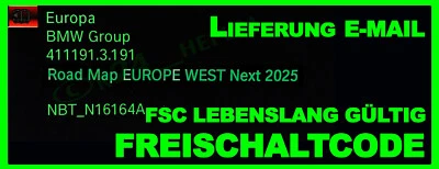 BMW MINI Navi Update ROAD Map Europe NEXT WEST od OST 2025 / inkl FSC Lebenslang - Bild 1 von 4
