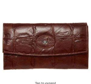 Hans Kniebes Brown Reptile Effect Leather Manicure Case With 9 Pieces- Brand New - Picture 1 of 5