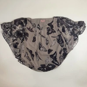 TED BAKER Women's Short Sleeve Butterfly Top Blouse Size 2 Uk 10-12 - Picture 1 of 14