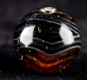 Mystic old black sulemani  dzi/bhaisajyaguru/shaman bead with  reach patina#7346 - Picture 1 of 9