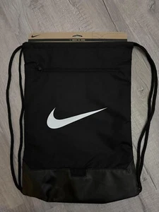 Nike Brasilia 9.5 Drawstring Black Backpack Bag Training Gym Sack Pack - Picture 1 of 1