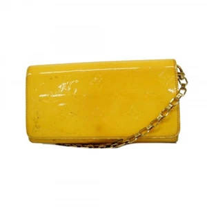 Louis Vuitton Shoulder Wallet Vernis Portefeuille Sarah Chain Citrine M90149 - Picture 1 of 10