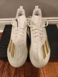 Adidas Adizero Fußballstollen weißgold metallic GX5122 Herren Größe 10 - Bild 1 von 8