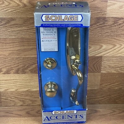 ОДИН SCHLAGE ТВЕРДЫЙ ЛАТУННЫЙ ПЕРЕДНИЙ ВХОД ЗАМОК КОМПЛЕКТ FA360 V ПЕПЕЛ 505 И 605 РУЧКИ - Изображение 1 из 4