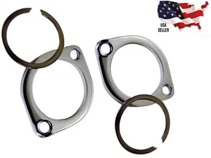 Chrome Exhaust Flange Retaining Ring Kit Harley Sportster Softail XL Dyna 203097 - Picture 1 of 4