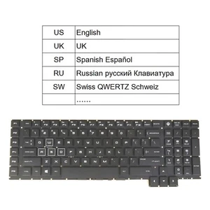 Laptop Keyboard for HP Omen 17-AN 17-AN100 NSK-XH1BQ RGB Colorful Backlit New - Picture 1 of 13