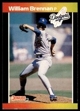 1989 Donruss Baseball Card William Brennan Rookie Los Angeles Dodgers #589