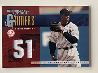 BERNIE WILLIAMS 2000 DONRUSS GAMERS GAME WORN JERSEY RELIC /100 NEW YORK YANKEES - Image 1 of 2