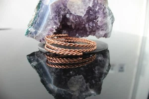 Tensor Ring Adjustable Bracelet  Flattened Copper Sacred Cubit Feminine Energy - Picture 1 of 5