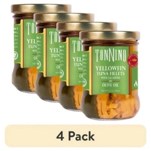(4 pack) Tuna Fillets with Jalapeno in Olive Oil, 6.7 oz Jar - Picture 1 of 5
