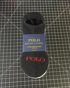 Polo Ralph Lauren Men's 3 Pairs Sneaker Liners Non-Slip Heel Socks Sz 10-13 NEW - Picture 1 of 5