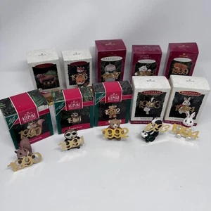 Hallmark Keepsake Fabulous Decade Ornament Set of 10 1990-1999 Brass Animals IOB - Picture 1 of 15