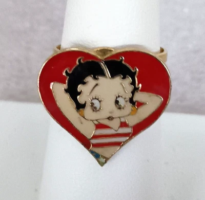 Rare Vintage USA Outfit Betty Boop Comic Collectible Ring 1990s New NOS - Image 1 of 3