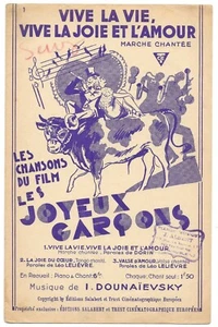 Vive La Vie, Vive La Joie et L'Amour Paroles de DORIN Musique DOUNAIEVSKY 1934 - Picture 1 of 2
