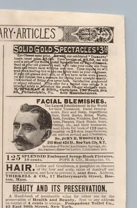 1880s Victorian Print Ad Spectacles Quack Medicine 4x2.5 inch Vintage Ad - Picture 1 of 1