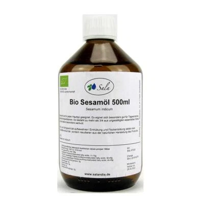 Sala Sesame Oil Cold Pressed ORGANIC 500ml Glass Bottle