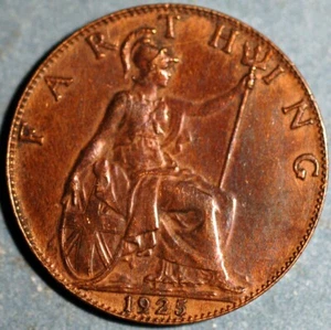Gran Bretagna Farthing 1925 Giorgio V KM#808.2 - Foto 1 di 2