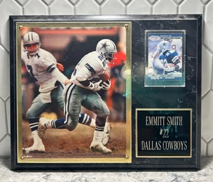 Vintage 1990 Emmitt Smith Dallas Cowboys Plaque and Rookie Card #22 - Picture 1 of 6