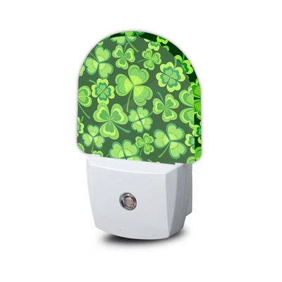 Clover Leaf Night Lightlucky Green St. Patricks luzes diurnas noturnas plug-in na parede - Imagem 1 de 4