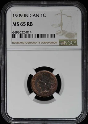 1909 Bronze Indian Cent 1C NGC MS65RB - Image 1 of 4