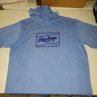Rawlings Men's Lightweight Blue Baseball Hoodie  3/4 Sleeve XL NWT - Image 1 of 3