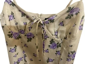 Forever 21 Rose Print Mi I Dress - Picture 1 of 6