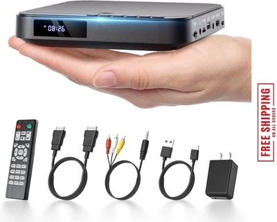 DESOBRY Mini DVD Player - 1080P HD Compact Player for TVs with HDMI, All Region - Image 1 of 4