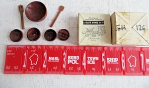 Wooden Dollhouse Accessories Salad Bowl Set By Shackman Lot Bundle - Picture 1 of 3