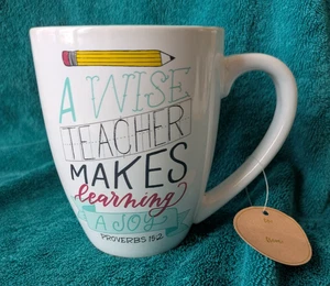 Krystal Whitten Lehrer Becher Sprüche 15:2 Schrift mit Schriftzug 16 Unzen Kaffeetasse - Bild 1 von 11