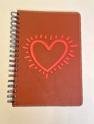 COACH Keith Haring Leather Heart Notebook Journal Sketchbook - Image 1 of 4