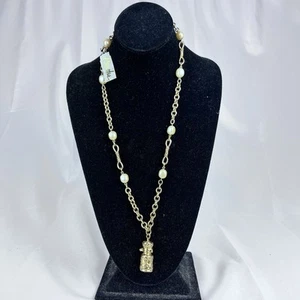 "Collar de oro vintage de perlas con frasco raro de Carolee firmado 35""" - Imagen 1 de 11