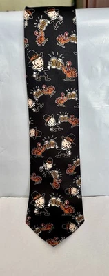 Галстук-галстук Thanksgiving Cheers смешной мужской ширина 3,5 дюйма черный три лукера б/у в отличном состоянии - Изображение 1 из 3